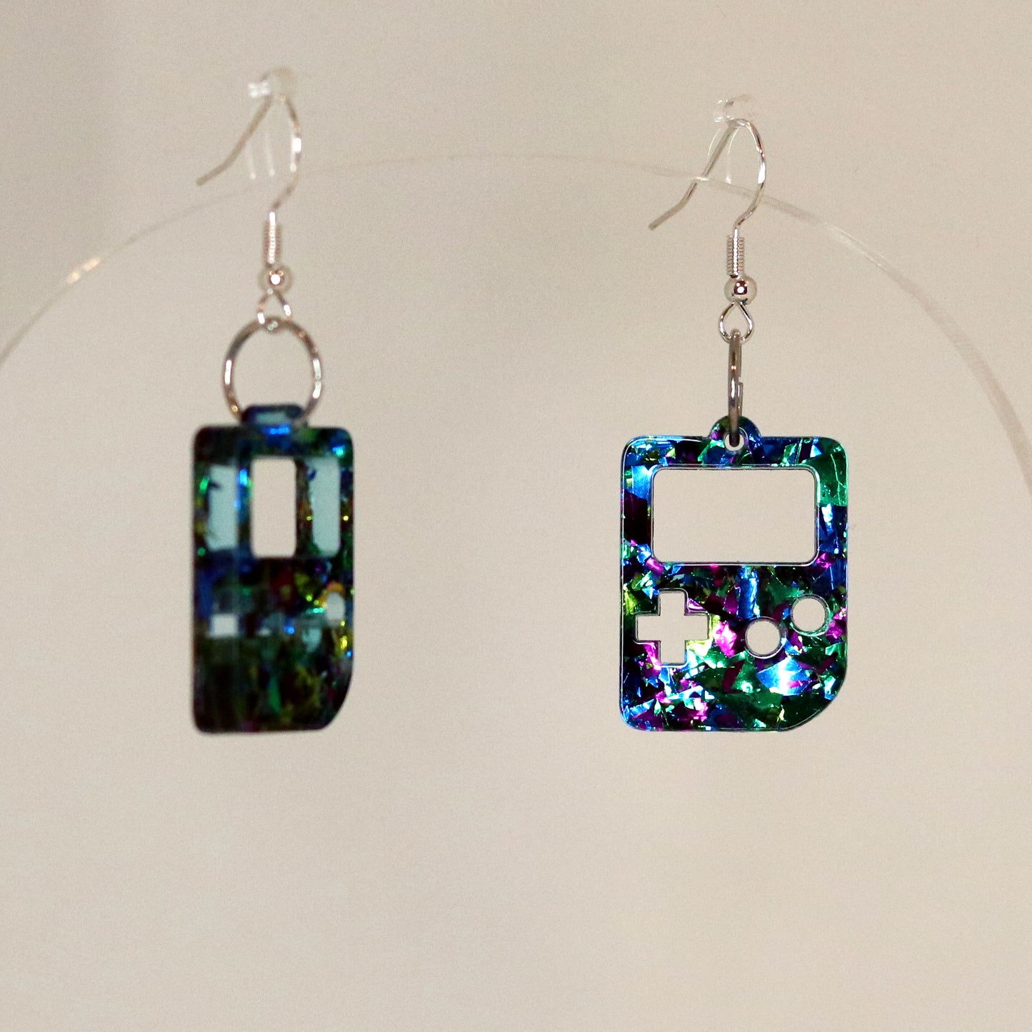 Gameboy Earrings - Glitter Acrylic