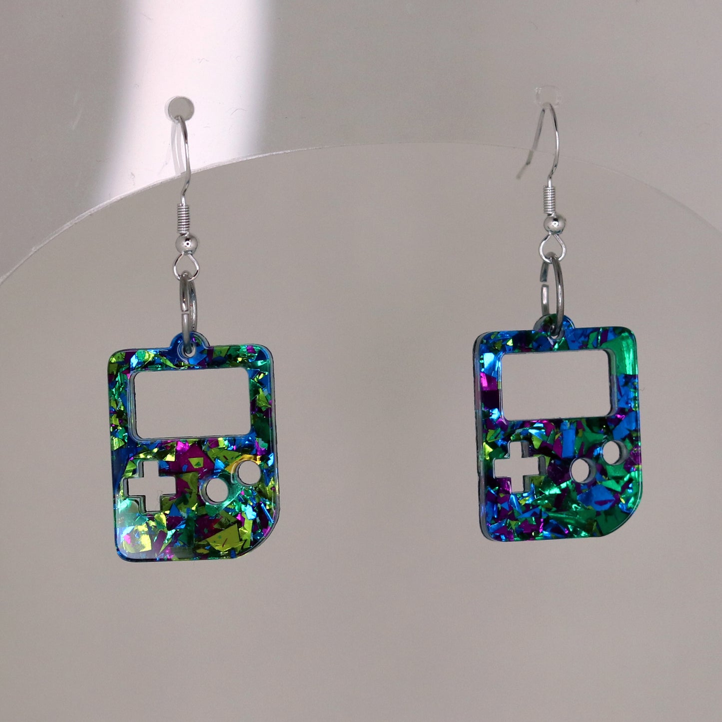 Gameboy Earrings - Glitter Acrylic